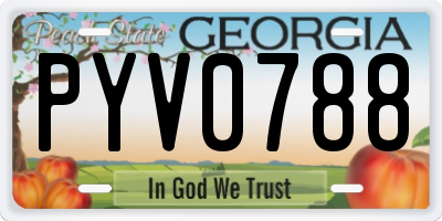 GA license plate PYV0788