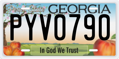 GA license plate PYV0790