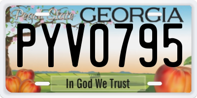 GA license plate PYV0795