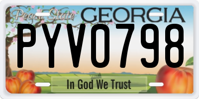 GA license plate PYV0798