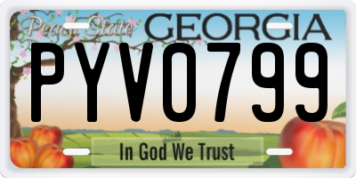 GA license plate PYV0799