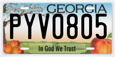 GA license plate PYV0805