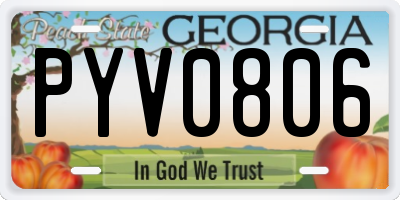 GA license plate PYV0806
