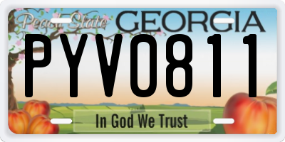 GA license plate PYV0811