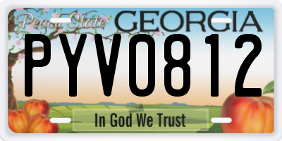GA license plate PYV0812