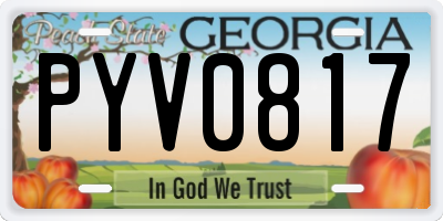 GA license plate PYV0817