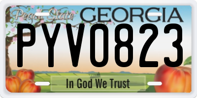 GA license plate PYV0823