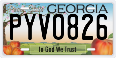 GA license plate PYV0826