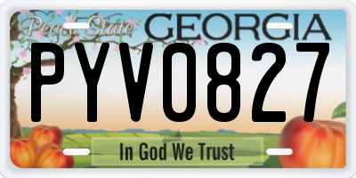 GA license plate PYV0827
