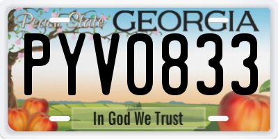 GA license plate PYV0833