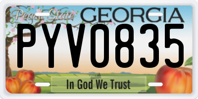GA license plate PYV0835