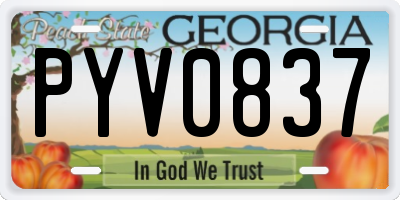 GA license plate PYV0837