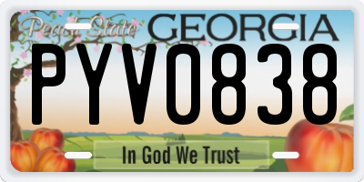 GA license plate PYV0838
