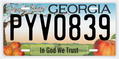 GA license plate PYV0839