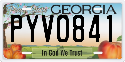 GA license plate PYV0841
