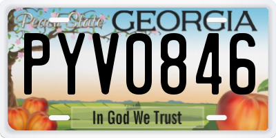 GA license plate PYV0846