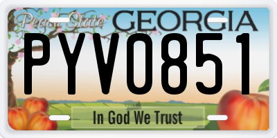 GA license plate PYV0851