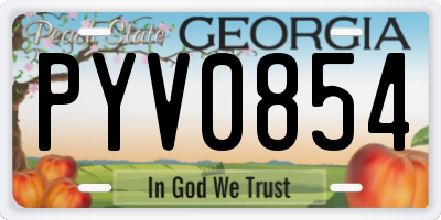 GA license plate PYV0854