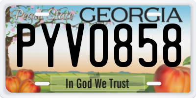 GA license plate PYV0858