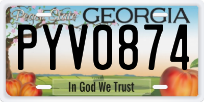 GA license plate PYV0874