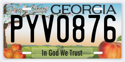 GA license plate PYV0876
