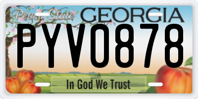GA license plate PYV0878