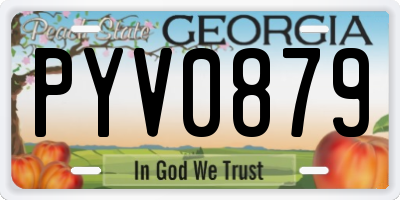 GA license plate PYV0879