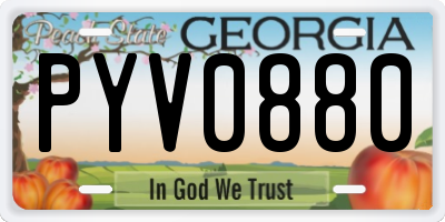 GA license plate PYV0880
