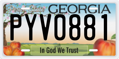 GA license plate PYV0881