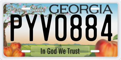GA license plate PYV0884