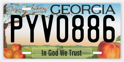 GA license plate PYV0886