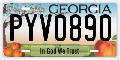 GA license plate PYV0890
