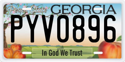 GA license plate PYV0896