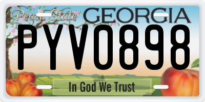 GA license plate PYV0898