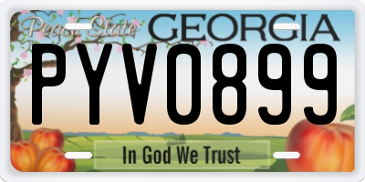 GA license plate PYV0899