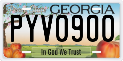 GA license plate PYV0900