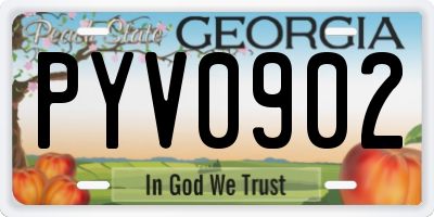 GA license plate PYV0902