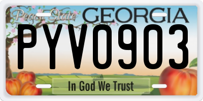 GA license plate PYV0903