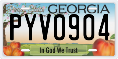 GA license plate PYV0904
