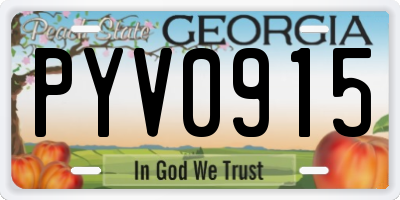 GA license plate PYV0915