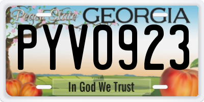 GA license plate PYV0923