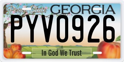 GA license plate PYV0926