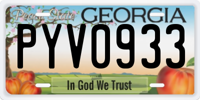 GA license plate PYV0933