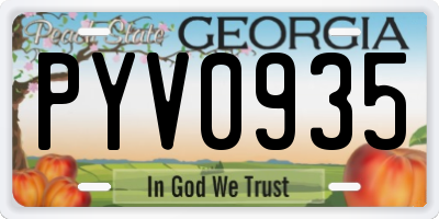 GA license plate PYV0935