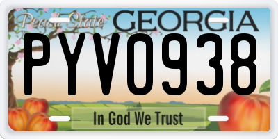 GA license plate PYV0938