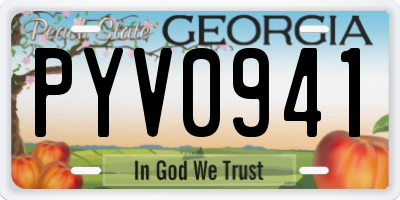 GA license plate PYV0941