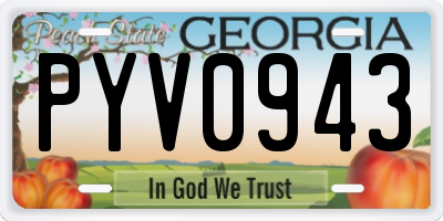 GA license plate PYV0943