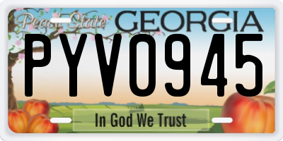 GA license plate PYV0945
