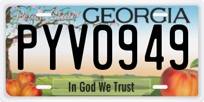 GA license plate PYV0949