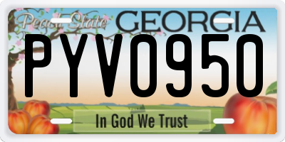 GA license plate PYV0950
